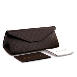 Real Gucci Tri-Fold Sunglasses Case Leather - luxury sunglasses